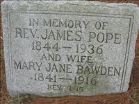 Pope, Rev. James and Mary Jane (Bawden)